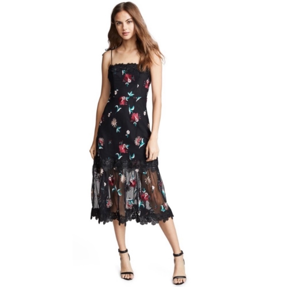BB Dakota RSVP A Line Embroidered Midi Dress